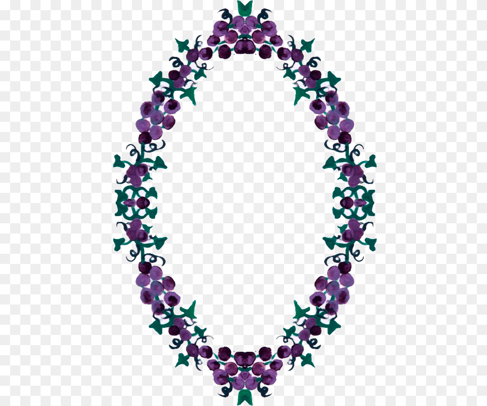 Purple Grapes Frame Clipart, Accessories, Jewelry, Necklace, Pattern Free Png