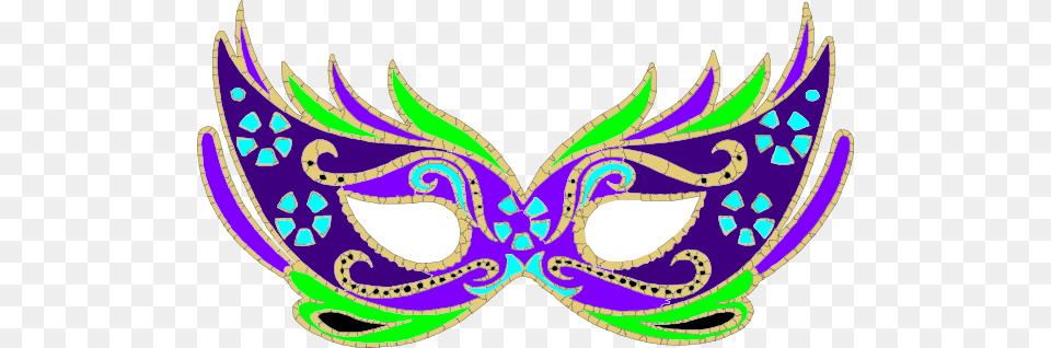 Purple Green Blue Masquerade Mask, Carnival, Crowd, Person, Mardi Gras Free Png Download
