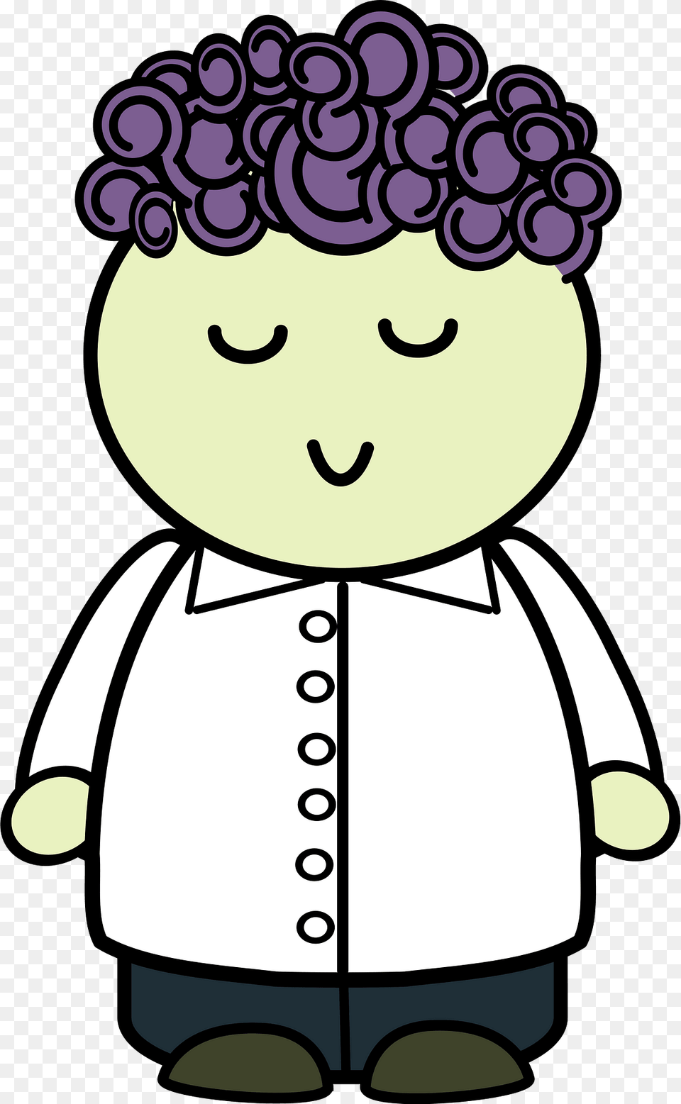 Purple Haired Person With Eyes Closed Clipart, Baby, Clothing, Coat, Head Png