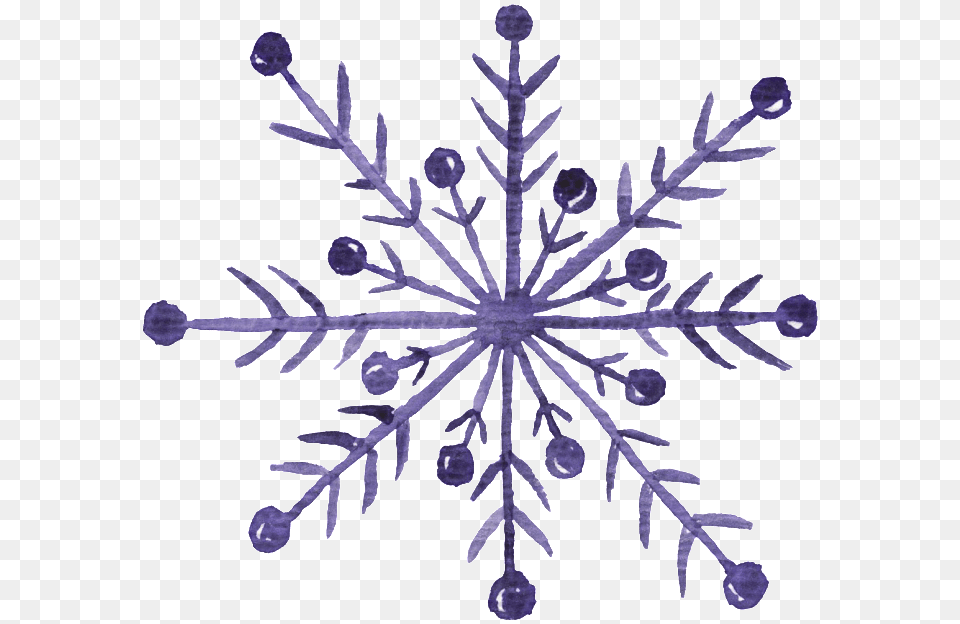 Purple Hand Painted Snowflakes Christmas Transparent Portable Network Graphics, Nature, Outdoors, Snow, Snowflake Png Image