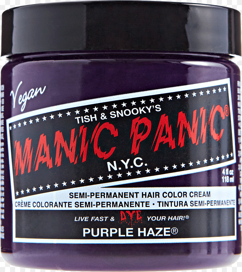 Purple Haze Semi Permanent Cream Hair Color Manic Panic Hair Dye, Bottle, Jar, Food Png Image