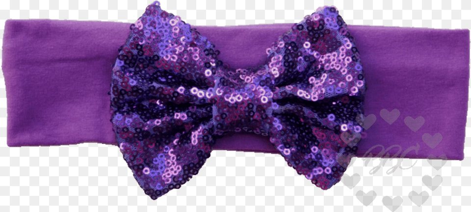 Purple Headband With Sequin Bow Headband, Accessories, Formal Wear, Tie, Bow Tie Free Png