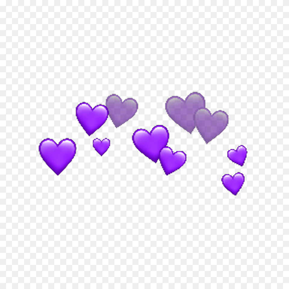 Purple Heart Crown Emoji Iphoneemoji Random Remixit, Symbol Free Png Download