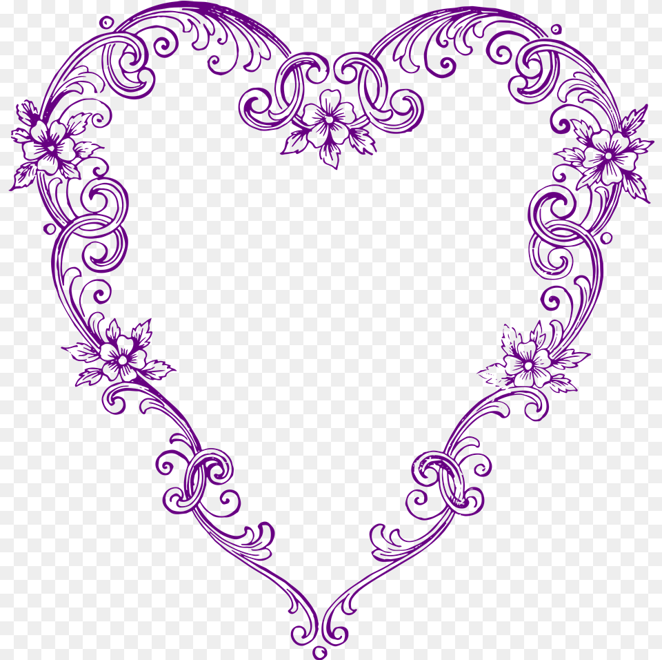 Purple Heart Files Wedding Clip Art Purple, Pattern, Graphics, Floral Design Free Png