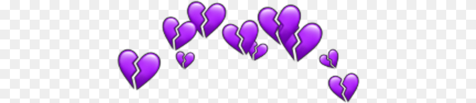 Purple Heart Hearts Heartcrown Crown Heartbroken Transparent Blue Heart Emoji, Flower, Petal, Plant Png Image