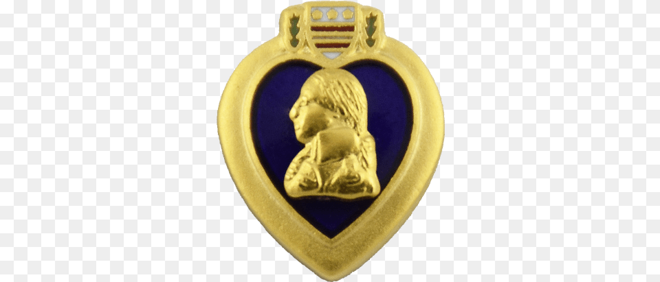Purple Heart Lapel Pin Emblem, Badge, Gold, Logo, Symbol Png Image