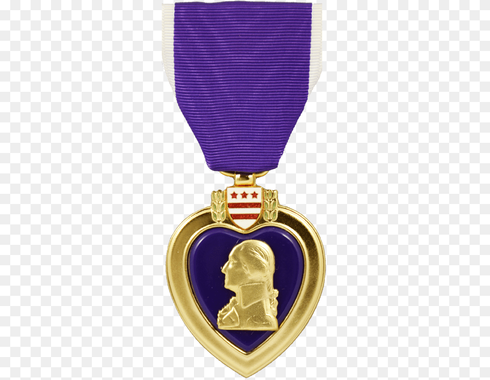 Purple Heart Medal Solid, Gold, Gold Medal, Trophy, Accessories Free Png Download
