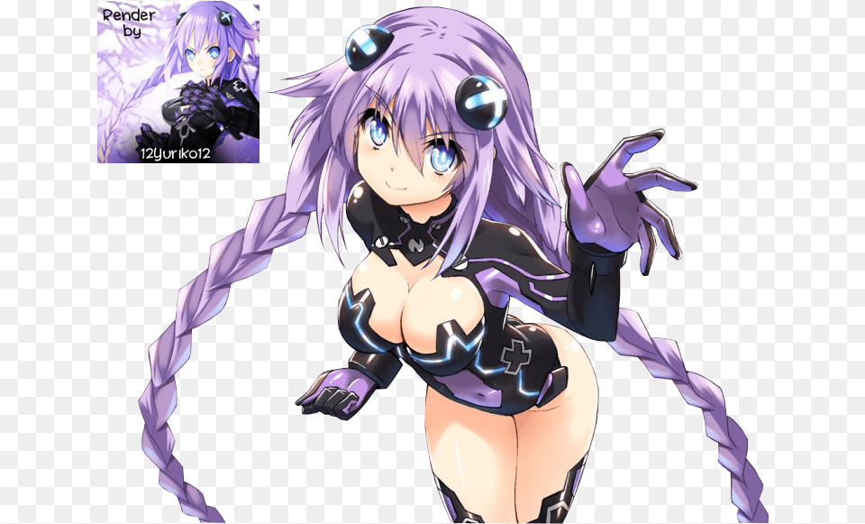 Purple Heart Neptunia Render, Book, Comics, Publication, Person Free Png Download