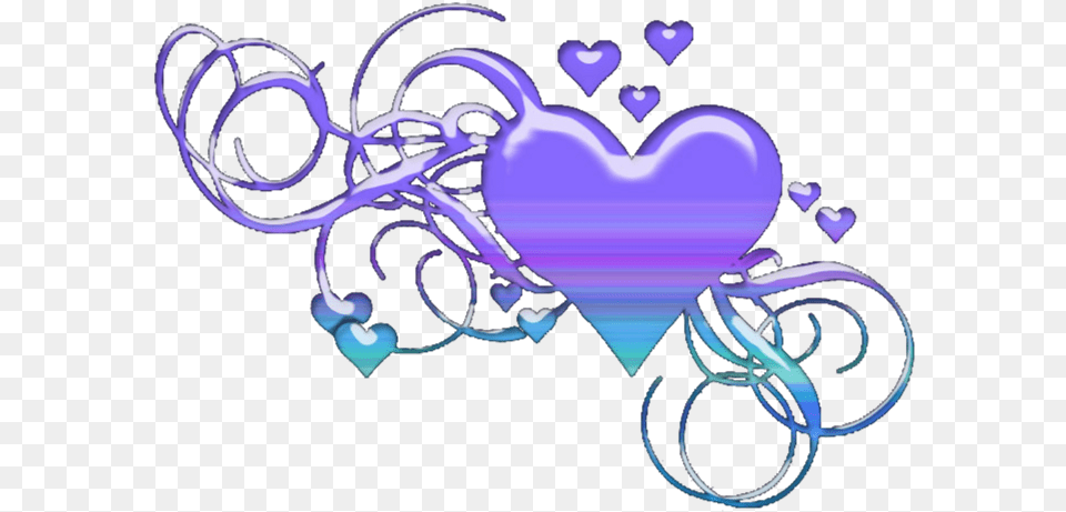 Purple Heart Purple And Turquoise Hearts, Art, Graphics, Pattern, Baby Free Png