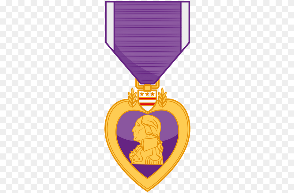 Purple Heart Vector, Gold, Person, Trophy, Gold Medal Png Image