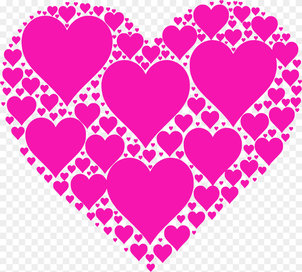 Purple Hearts Clipart Hearts In Heart Magenta, Plant Free Transparent Png