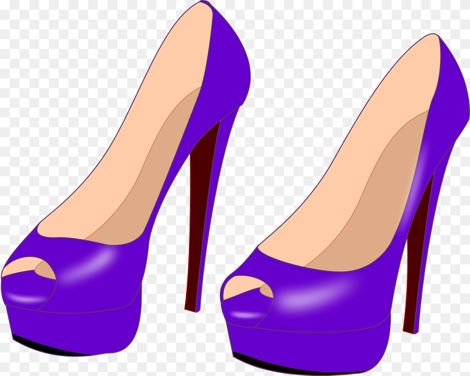 Purple High Heeled Shoes Clipart, Clothing, Footwear, High Heel, Shoe Png