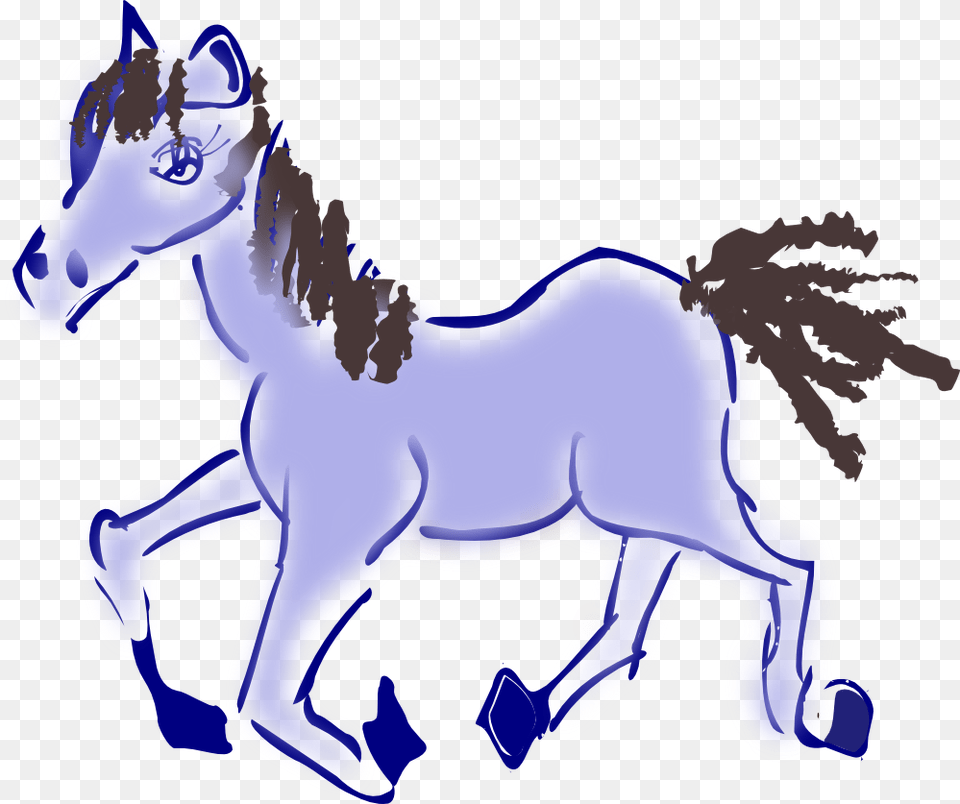 Purple Horse Cartoon, Animal, Colt Horse, Mammal, Baby Png Image