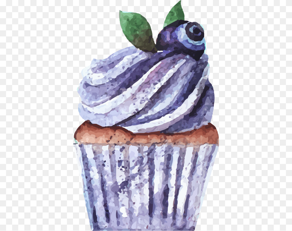 Purple Ice Cream Painting, Food, Icing, Dessert, Plant Free Png