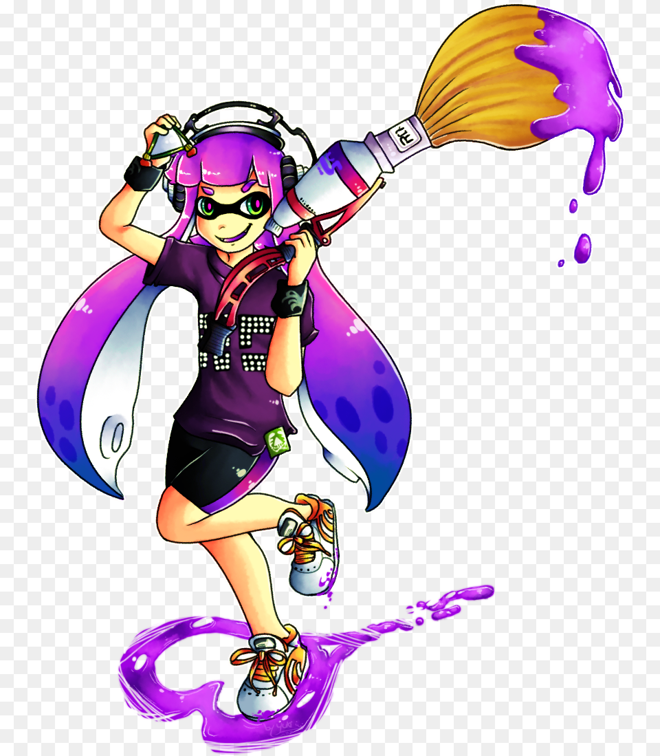 Purple Inkling Girlfor The Splatoon Chile Groupenjoy Splatoon Inkling Girl Purple, Book, Comics, Publication, Adult Free Transparent Png