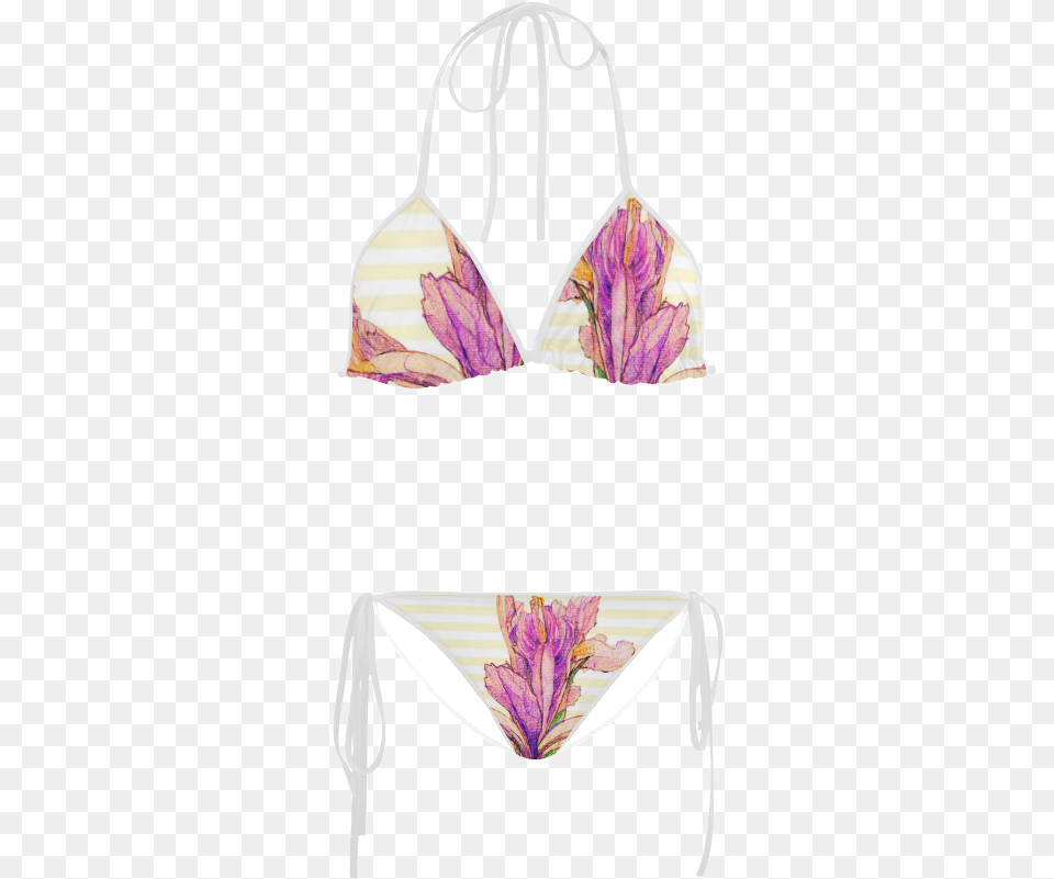 Purple Iris Custom Bikini Swimsuit Swimsuit Top, Clothing, Swimwear, Hat Free Png