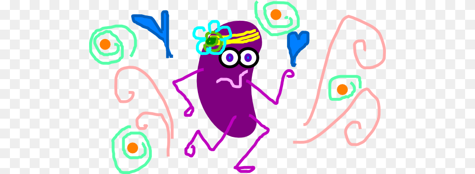 Purple Jelly Bean Dancing Clip Art, Graphics, Text, Face, Head Png