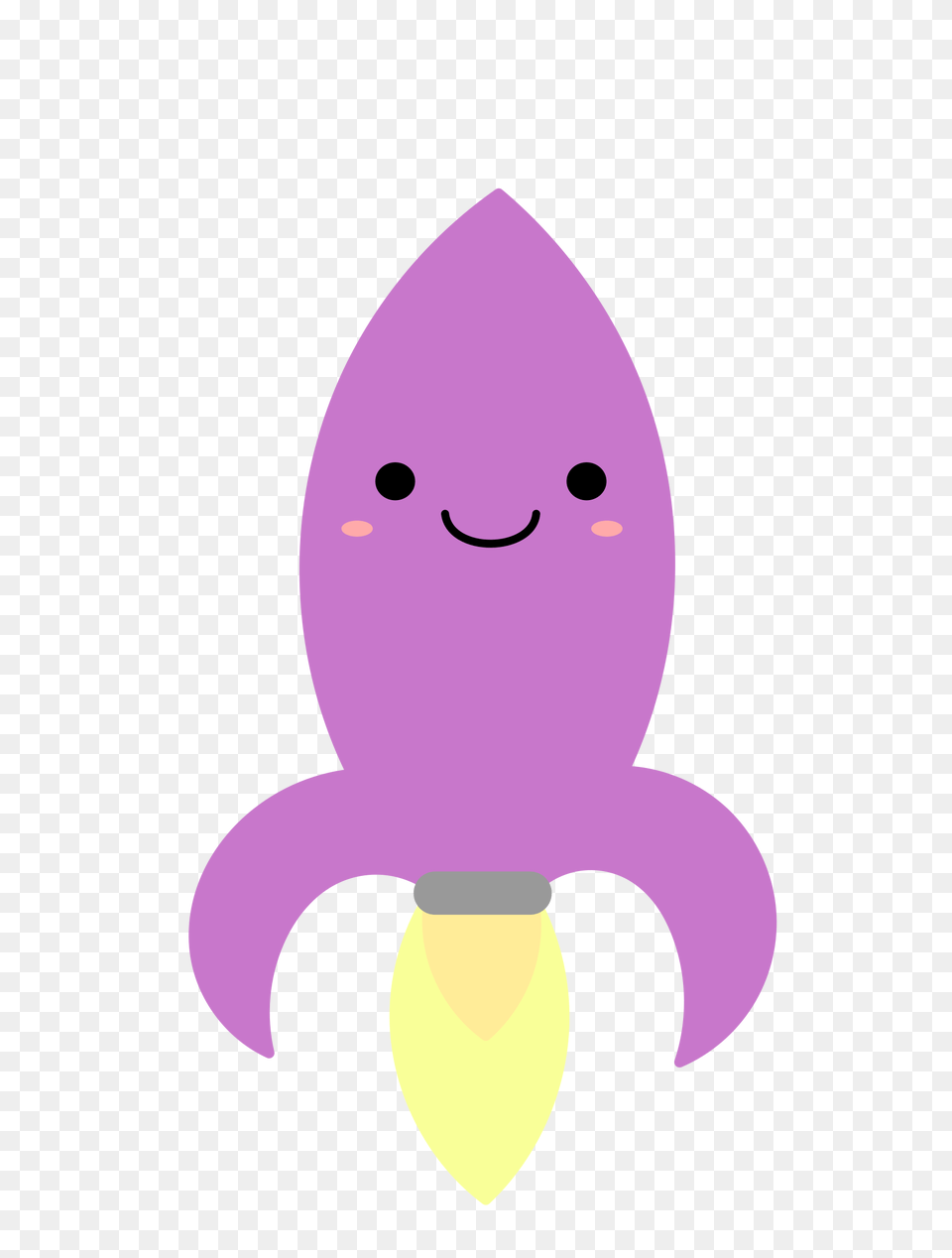 Purple Kawaii Rocket Vector Clipart Image, Flower, Plant, Animal, Fish Png