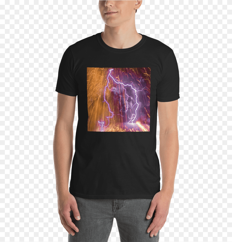 Purple Lightning, Clothing, T-shirt, Adult, Male Free Png Download