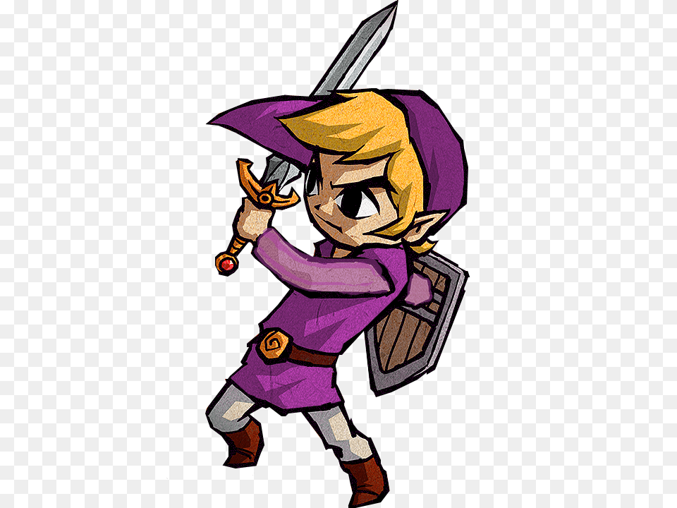 Purple Link Dragon Cave Forum Gt The Legend Of Zelda Four, Book, Comics, Publication, Baby Free Png Download