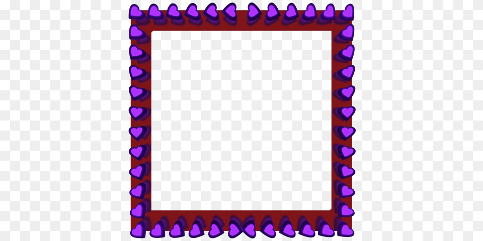 Purple Love Hearts Reflection On Red Square Border Borders, Blackboard Png