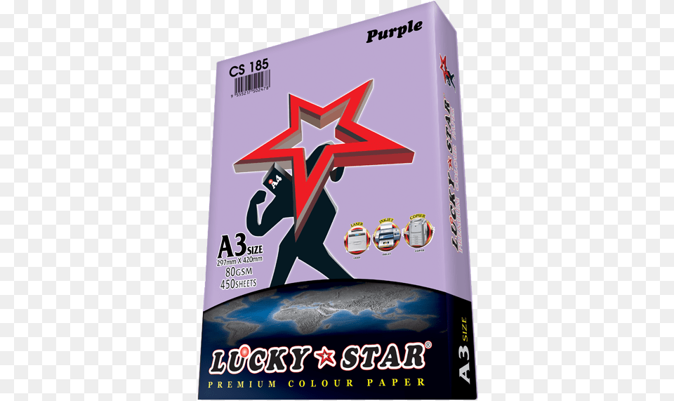 Purple Lucky Star A4 Paper, Book, Publication, Advertisement, Poster Png Image