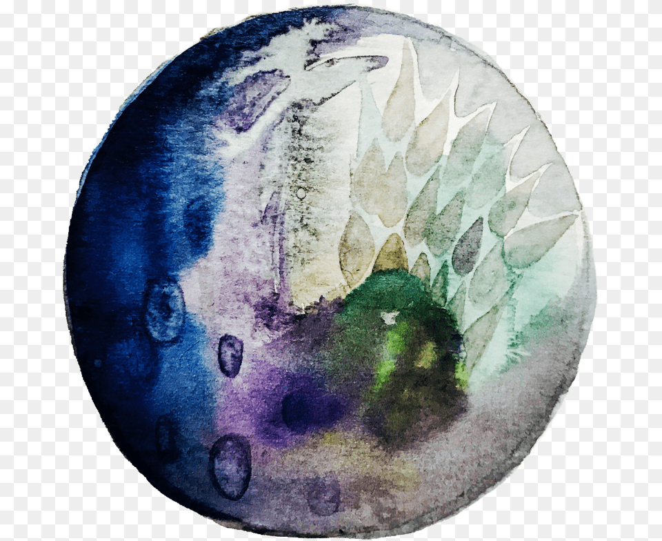 Purple Moon Picture Watercolor Paint, Home Decor, Art, Painting, Accessories Free Png Download