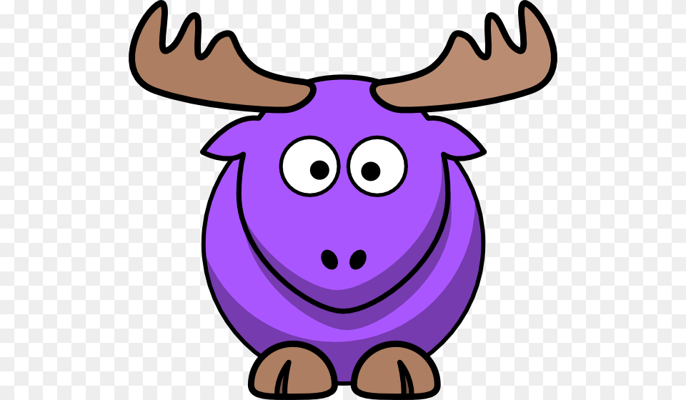 Purple Moose Cartoon Svg Clip Arts Moose Animated, Animal, Mammal, Pig Free Png Download