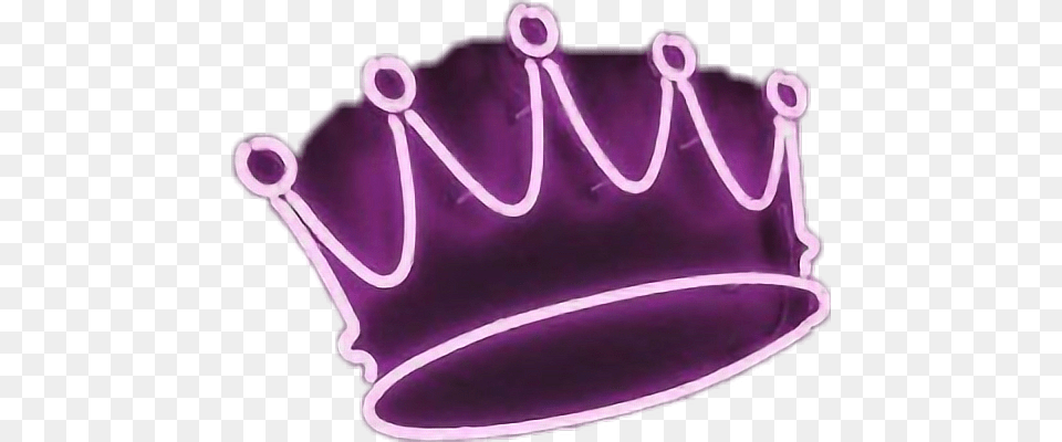 Purple Move Crown Couronne Light Neon Black And White Neon Png Image