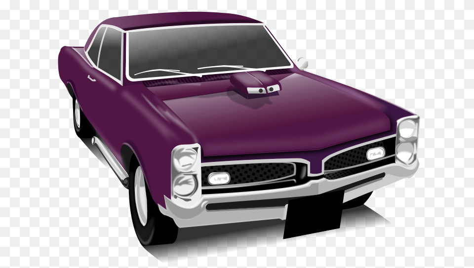 Purple Muscle, Car, Coupe, Sports Car, Transportation Png Image