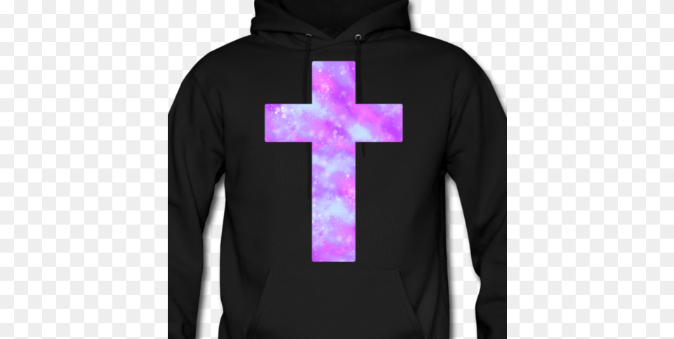 Purple Nebula Cross Hoodie Holy Spirit Conviction, Symbol, Clothing, Knitwear, Sweatshirt Png Image