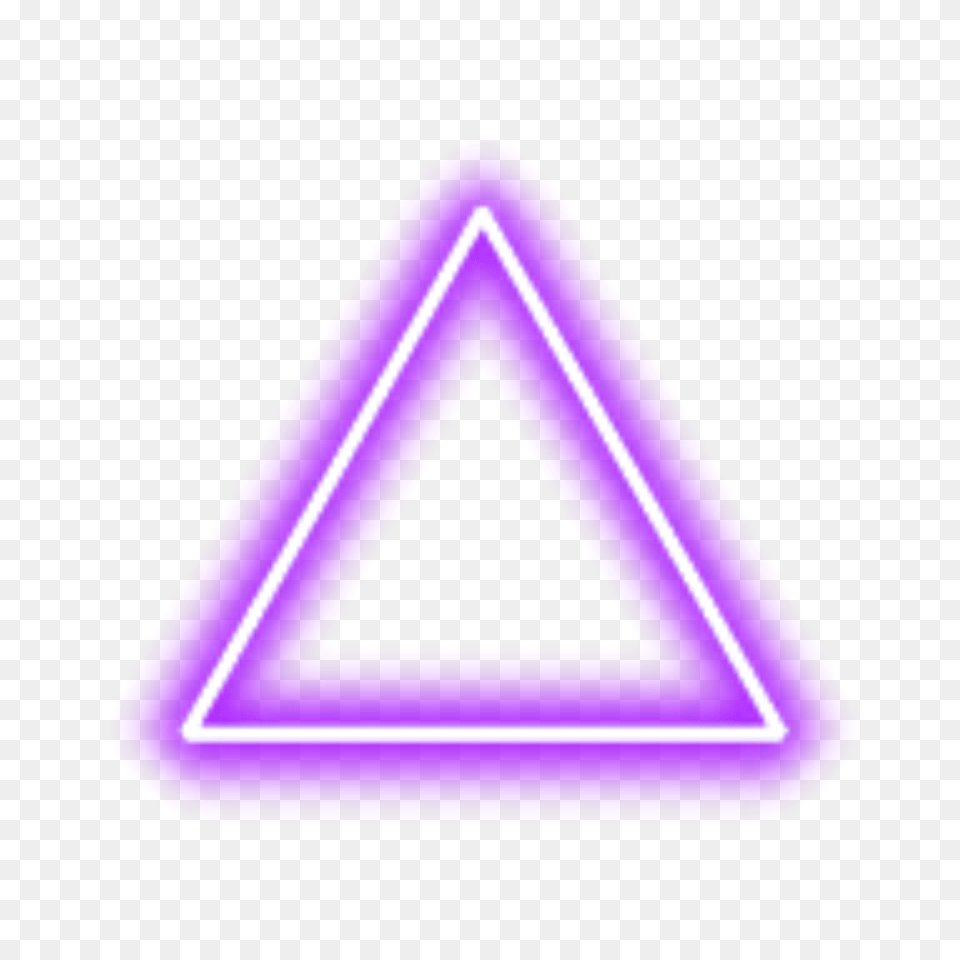 Purple Neon Triangle Border Neon Triangle Blue And Pink, Road Sign, Sign, Symbol Free Png