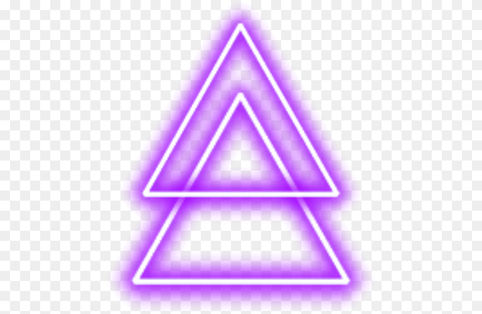 Purple Neon Triangles 2 Bright Light Neon Triangle Background Free Transparent Png