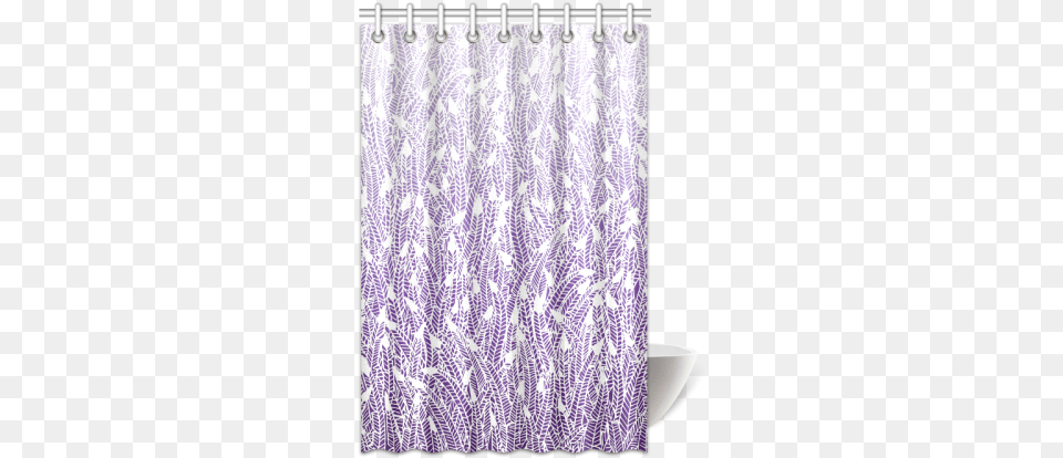 Purple Ombre Feathers Pattern White Shower Curtain Curtain, Shower Curtain Free Transparent Png