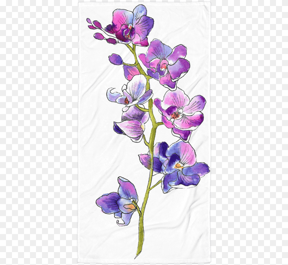 Purple Orchids Towel Iphone, Flower, Plant, Orchid, Geranium Png Image