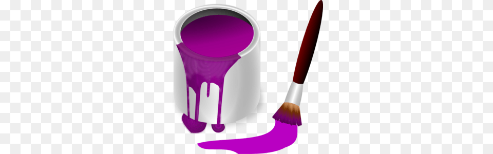 Purple Paint With Paint Brush Clip Art, Device, Tool, Paint Container, Smoke Pipe Free Png