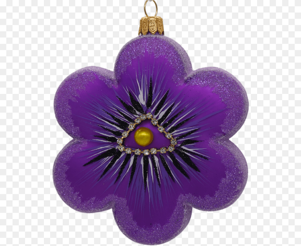 Purple Pansy Christmas Ornament Lovely, Accessories, Flower, Plant, Chandelier Png Image