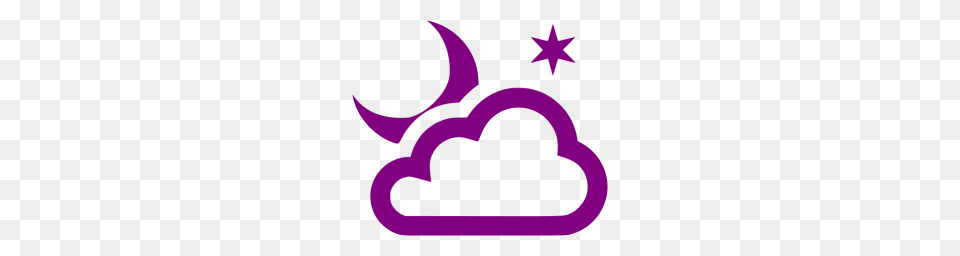Purple Partly Cloudy Night Icon Free Transparent Png