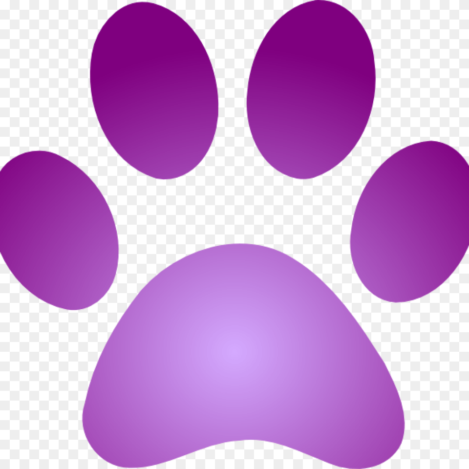 Purple Paw Print Purple Paw Print With Gradient Clip Purple Dog Paw Print, Head, Person Free Png