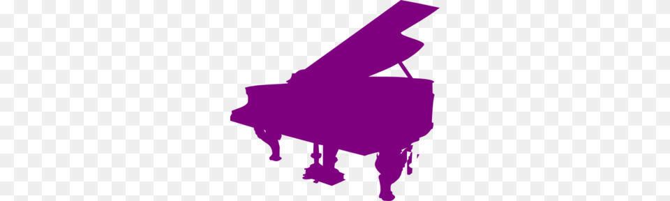 Purple Piano Silhouette Clip Art, Grand Piano, Keyboard, Musical Instrument Free Png Download