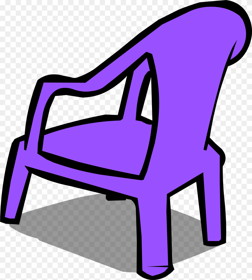 Purple Plastic Chair Sprite Plastic Chair Cartoon, Furniture, Armchair, Smoke Pipe Free Png