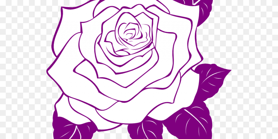 Purple Rose Clipart Leaf Outline Bunga Mawar Icon, Flower, Plant, Baby, Person Png Image