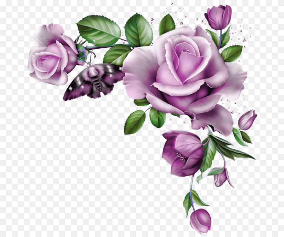 Purple Roses Clay Flowers Search Diy Blue Rose Border, Art, Plant, Graphics, Flower Png Image