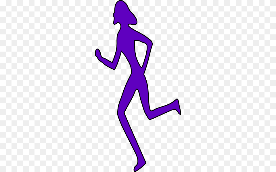 Purple Running Girl Clip Art, Person Free Png Download