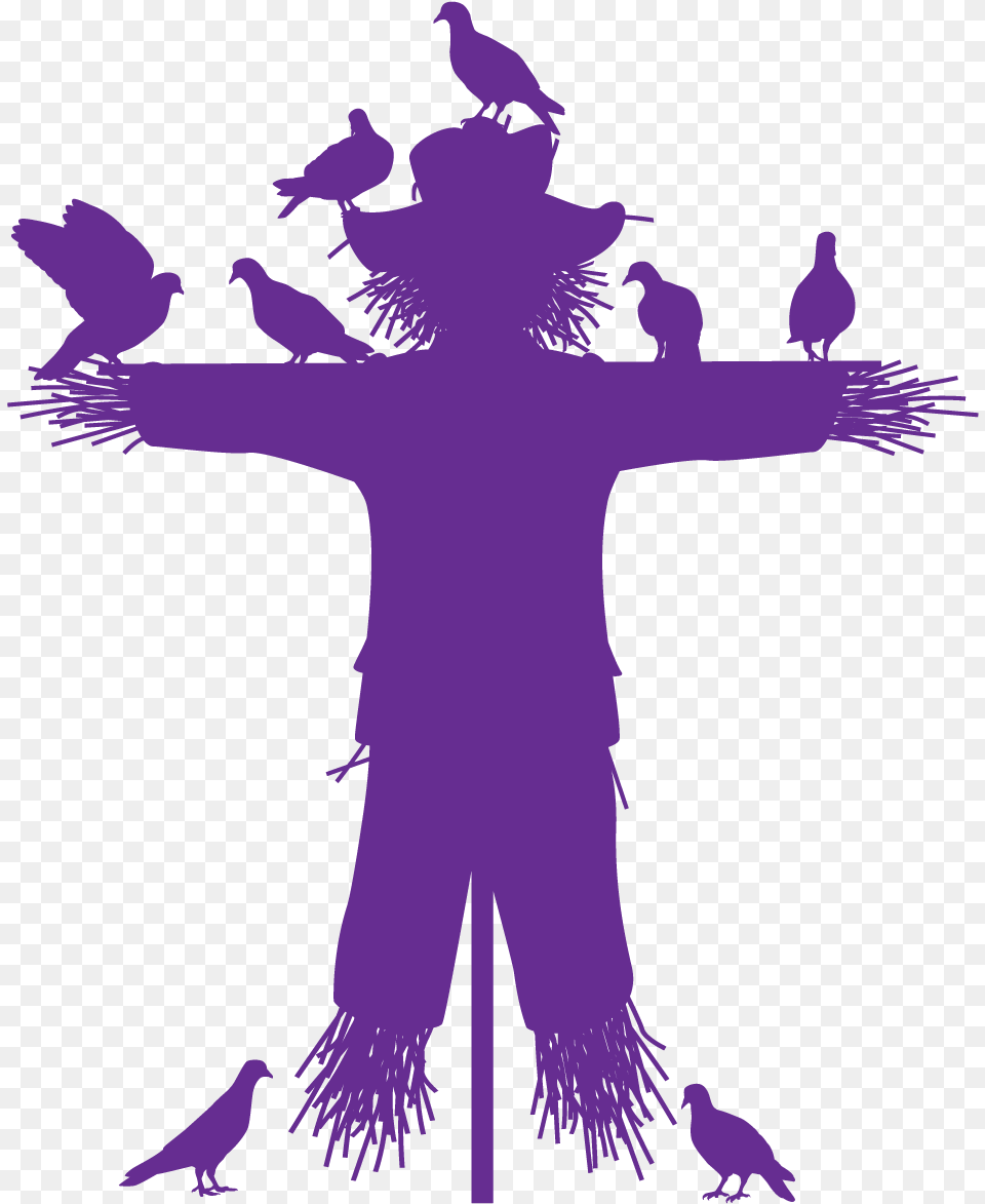 Purple Scarecrow Clipart Scarecrow Cross, Symbol, Animal, Bird Free Transparent Png