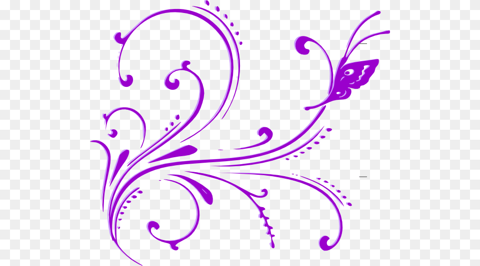 Purple Scroll Vector Clip Art, Floral Design, Graphics, Pattern Png