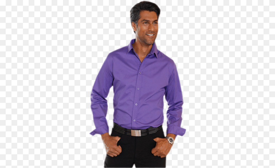 Purple Shirt, Clothing, Dress Shirt, Sleeve, Person Free Png