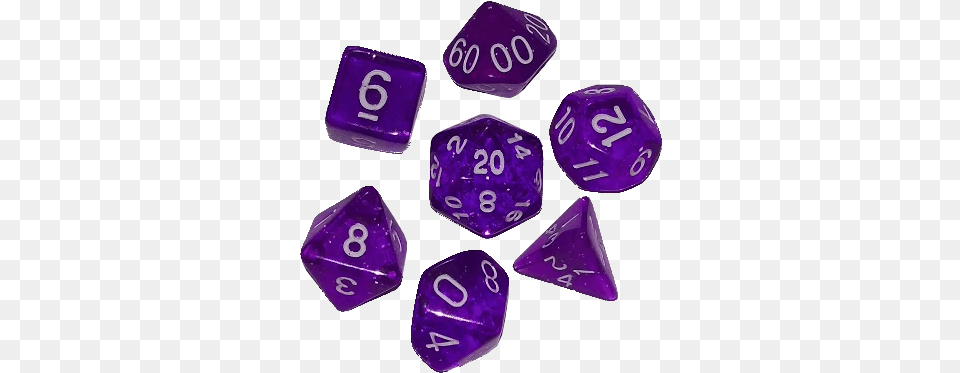 Purple Speckled Polyhedral Dice Purple Dice Set, Game Free Transparent Png