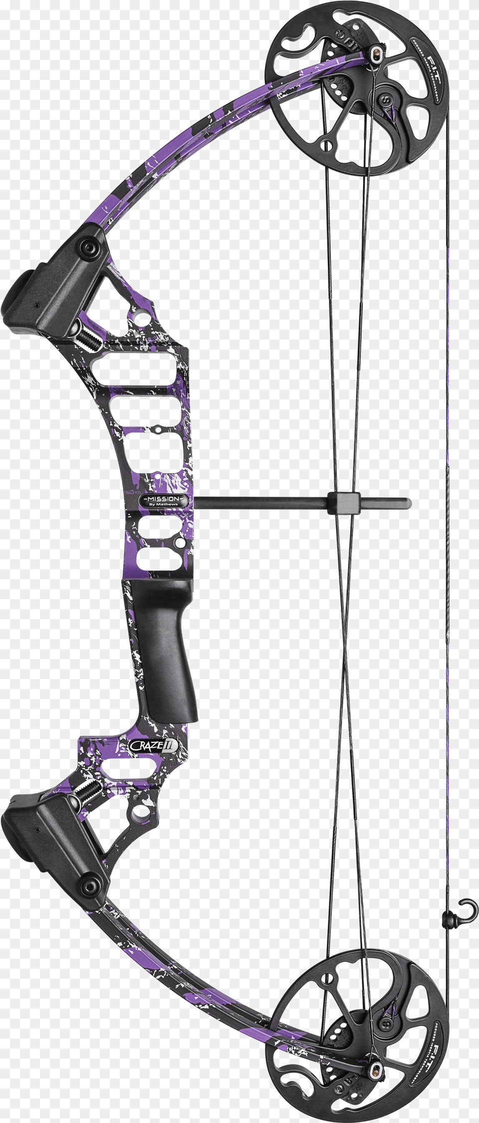 Purple Splash Deck Out With Black Sight Mission Craze Compound Bow, Weapon, Machine, Wheel Free Png Download