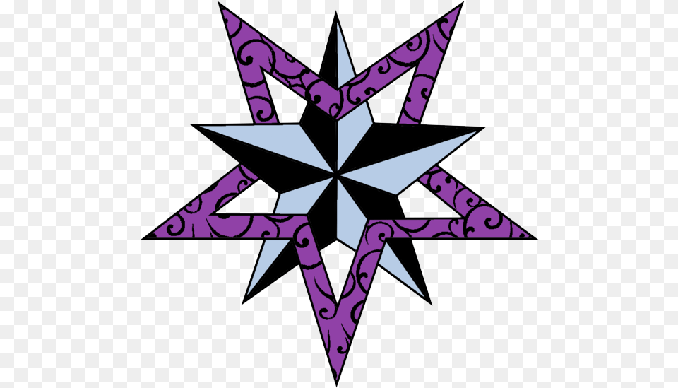 Purple Star And Nautical Star Tattoo Design Tattoo Nautical Star Designs, Star Symbol, Symbol, Nature, Outdoors Free Png